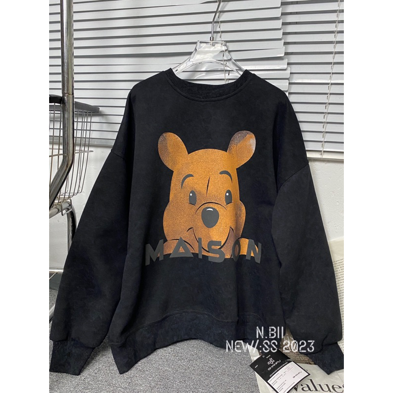 Áo Sweater gấu pooh chất vải nhám hàng QCL1