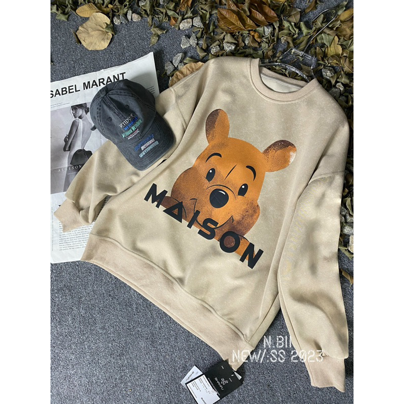 Áo Sweater gấu pooh chất vải nhám hàng QCL1