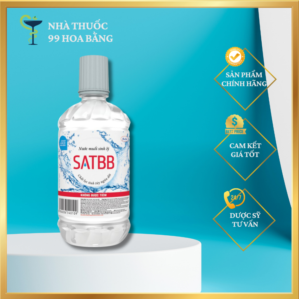 Nước Muối Sinh Lý SATBB 550ml – Giúp làm sạch răng miệng, làm sạch da, an toàn cho mọi lứa tuổi