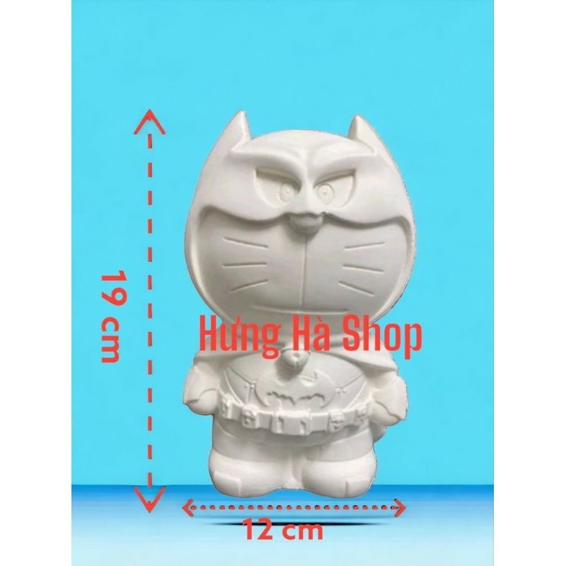 Tượng thạch cao tô màu Doraemon batman + cọ và màu.