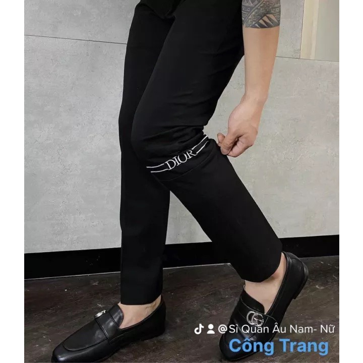 Quần Âu Nam Thêu Dior,Vải Tăm Lì Dày Dặn