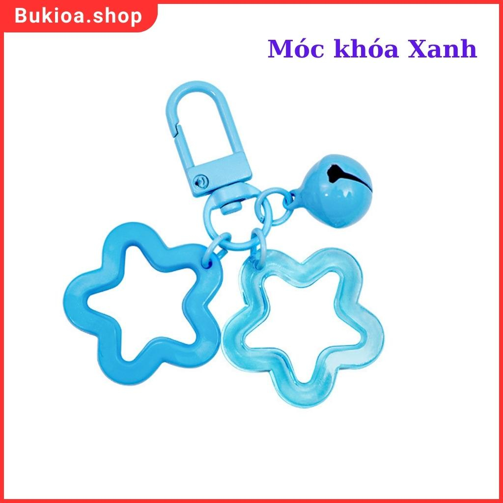 Móc Khóa Hình Chuông Sao 5 Cánh Đa Sắc Mầu Dễ Thương - Hàng Cao Cấp Độ Bền Theo Năm Tháng