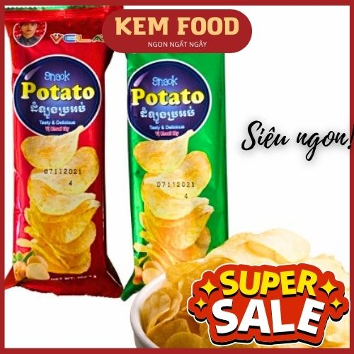 5 Gói Snack Khoai Tây Chiên Giòn POTATO đồ ăn vặt ngon, ăn vặt tuổi thơ cổng trường