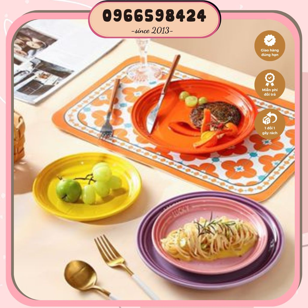 Đĩa sứ tròn Lucky 17,7cm thiết kế sang trọng, bền đẹp [Có sẵn]