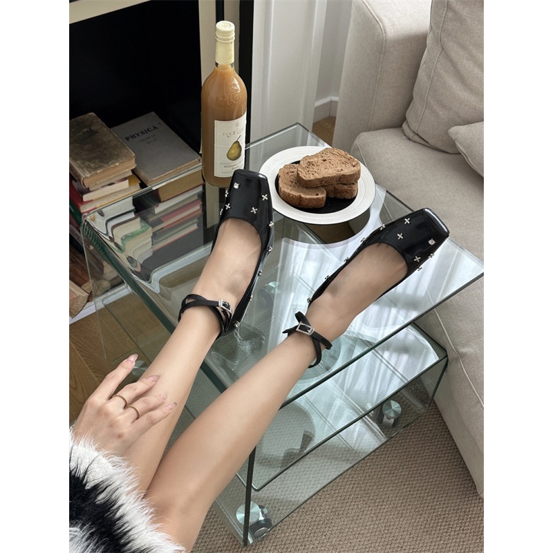 ❤️GIÀY CAO GÓT MŨI VUÔNG ĐÍNH HOẠ TIẾT GÓT 4CM MỚI