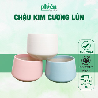 Chậu kim cương mini, Chậu gốm tráng men Bát Tràng