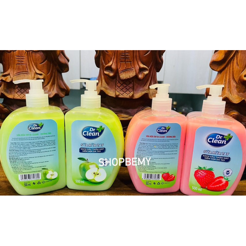 Nước rửa tay sạch khuẩn Dr Clean Hương hoa quả 500ml