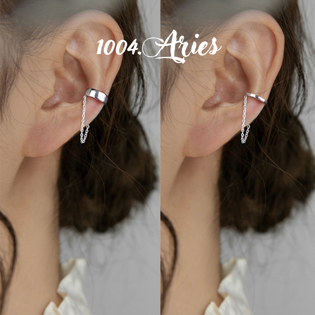 Khuyên tai kẹp nữ 2 kiểu basic - 1004.ARIES