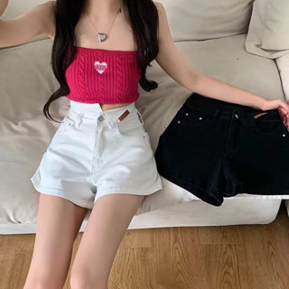 Quần Short Jean Nữ Cạp Cao SARAMIA Quần Bò Đùi Bẻ Cạp Cá Tính Màu Trắng Xanh Mặc Đi Chơi S6