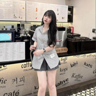 Áo sơ mi ngắn tay kẻ sọc quốc dân - sơ mi đi học mẫu hot trend 2023