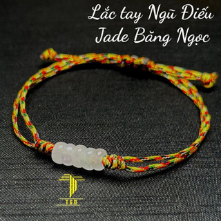 Lắc tay Ngũ Điếu Bạch ngọc Jade tự nhiên