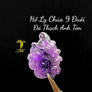 Mặt hồ ly chúa 9 đuôi thạch anh tím tự nhiên