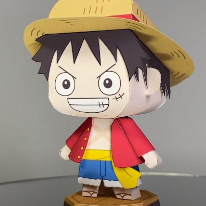 Mô hình giấy Luffy mực dầu - Anime One Piece kèm kit mô hình hộp trang trí - mô hình Luffy làm bằng giấy