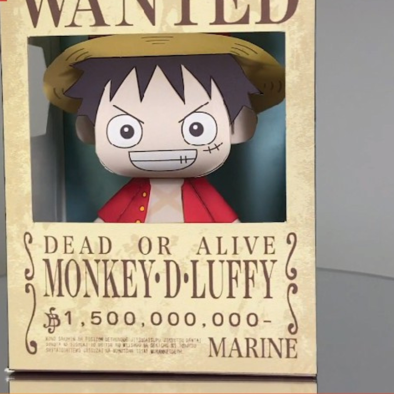 Mô hình giấy Luffy mực dầu - Anime One Piece kèm kit mô hình hộp trang trí - mô hình Luffy làm bằng giấy