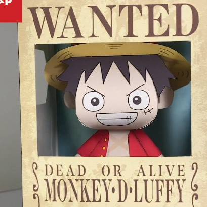 Mô hình giấy Luffy mực dầu - Anime One Piece kèm kit mô hình hộp trang trí - mô hình Luffy làm bằng giấy