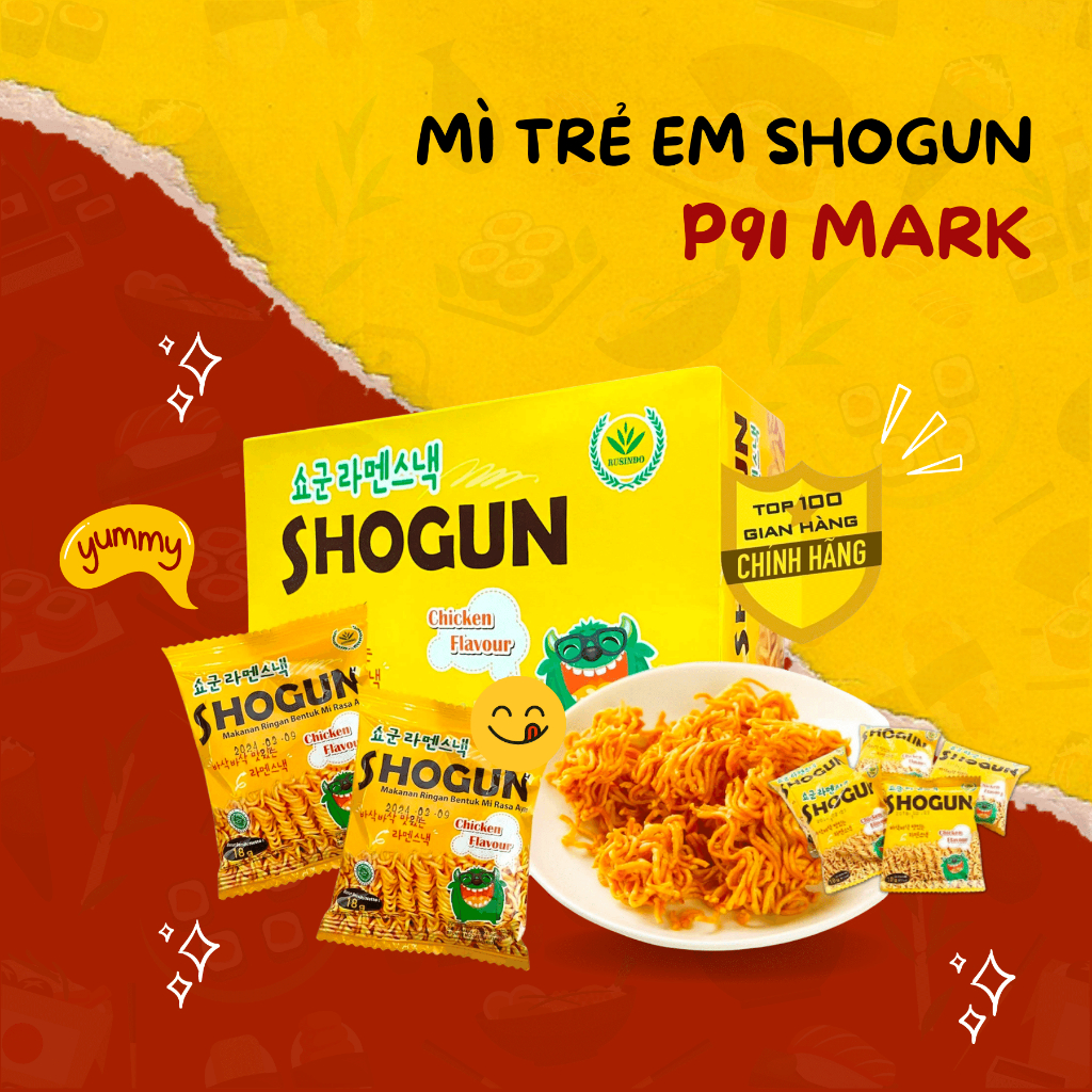 Mì tôm trẻ em Shogun ngon chuẩn vị Snack dành cho trẻ em và người lớn