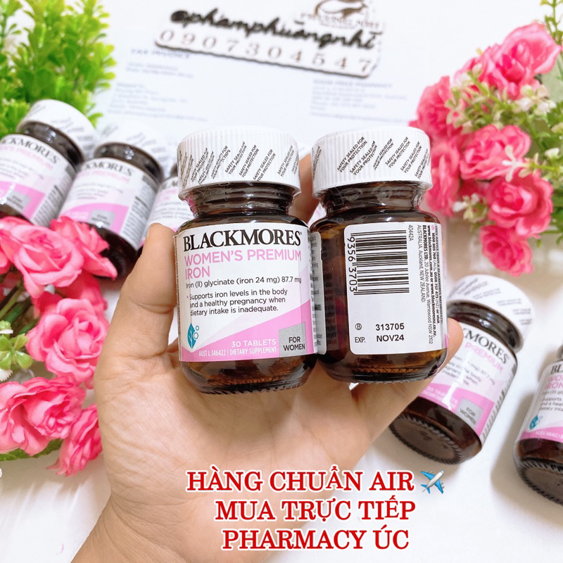 DATE 11/24 - VIÊN UỐNG BỔ SUNG VITAMIN SẮT CHO PHỤ NỮ MANG THAI BLACKMORES WOMEN'S PREMIUN IRON 30 VIÊN