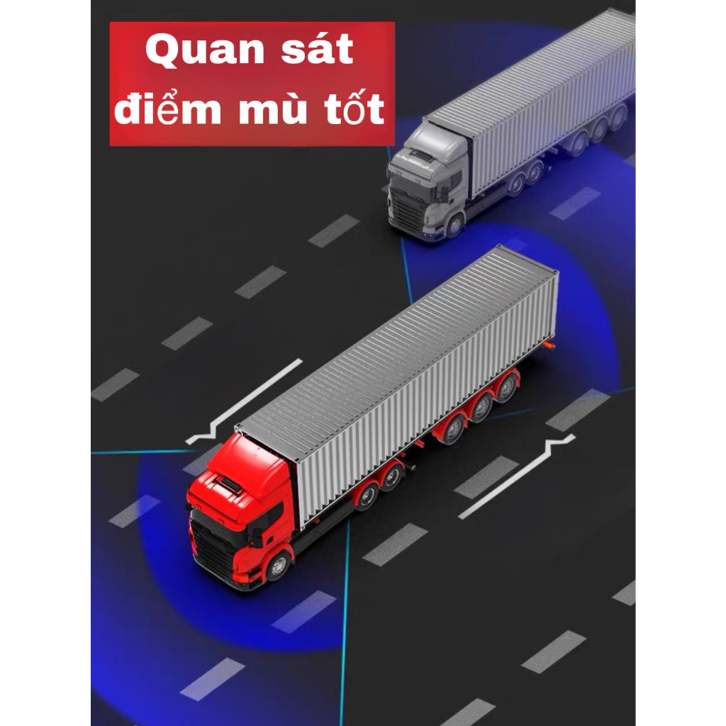 Bộ 4 mắt camera kèm màn hình 10.1 inh to chuyên đường trường cho xe tải, xe công, xe chở hàng đường dài, tầm nhìn ban đê