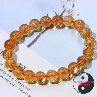 Vòng tay đá thach anh vàng đậm 5a vip trong kiểm định