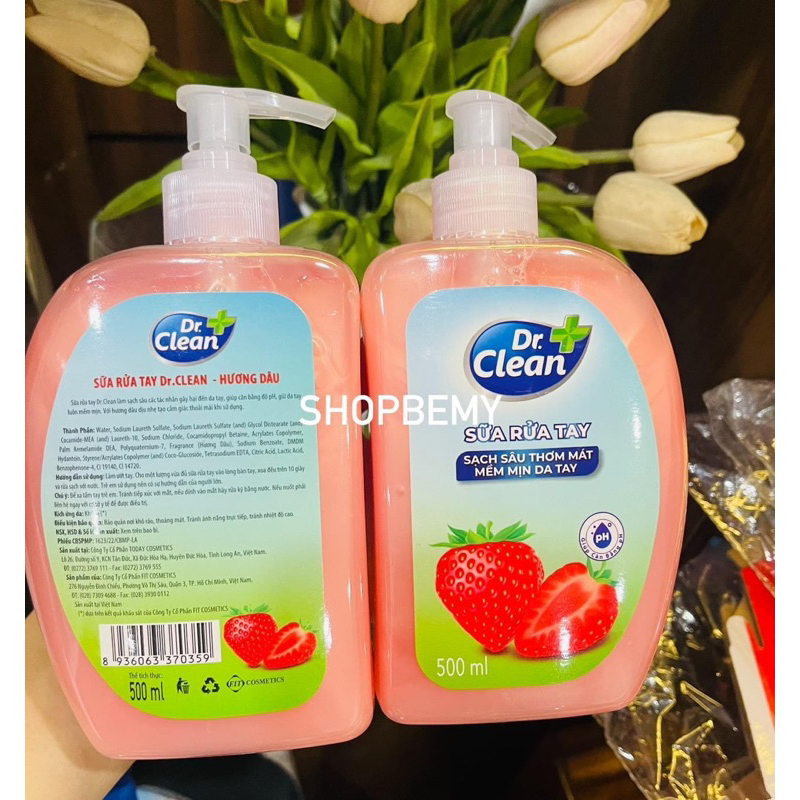 Nước rửa tay sạch khuẩn Dr Clean Hương hoa quả 500ml