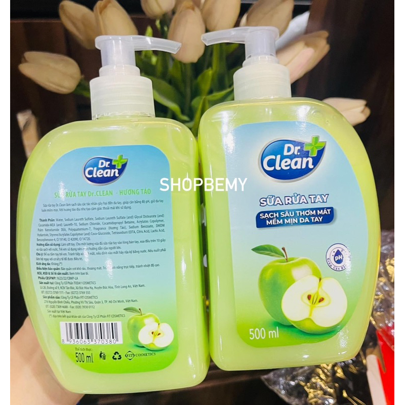 Nước rửa tay sạch khuẩn Dr Clean Hương hoa quả 500ml