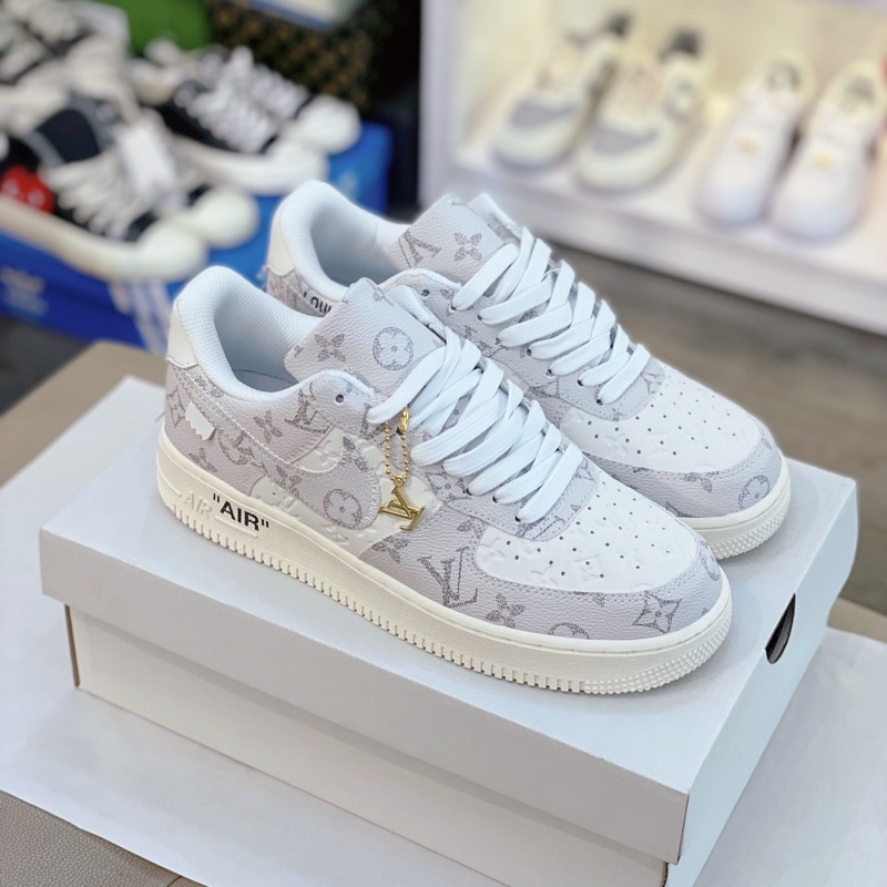Giày Nike_ AF1 LV Xám, Giày Air Force 1 Louis Vuitton Xám Bản Cao Cấp Hót Trend 2023,Hàng Full Box Bill