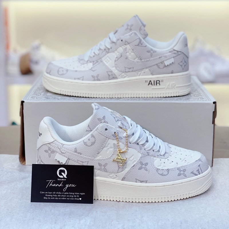 Giày Nike_ AF1 LV Xám, Giày Air Force 1 Louis Vuitton Xám Bản Cao Cấp Hót Trend 2023,Hàng Full Box Bill