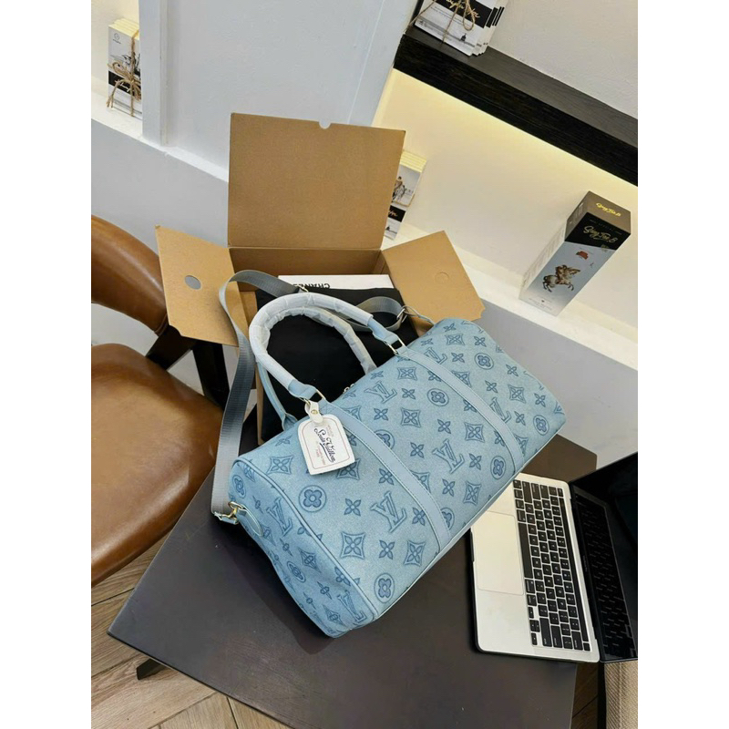 Túi du lịch, túi trống hoạ tiết hoa sao bò túi xách tay đeo chéo đa năng tiện lợi, thích hợp làm túi đi công tác đi làm