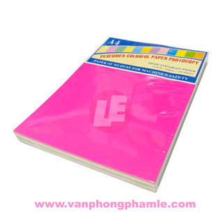Bìa dạ quang a4 5 màu hồng-lá-dương-cam-vàng đl 180 gsm
