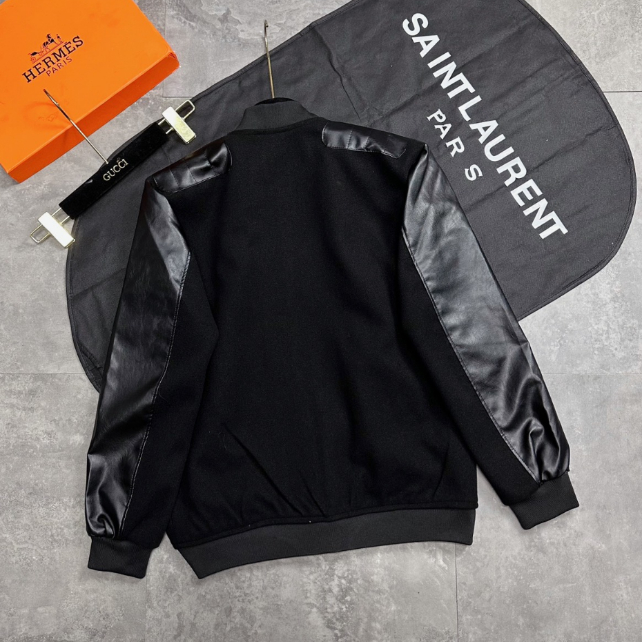 Áo Khoác Bomber phối da đẳng cấp cho mùa đông NeWW 2023 Hàng không đụng chợ