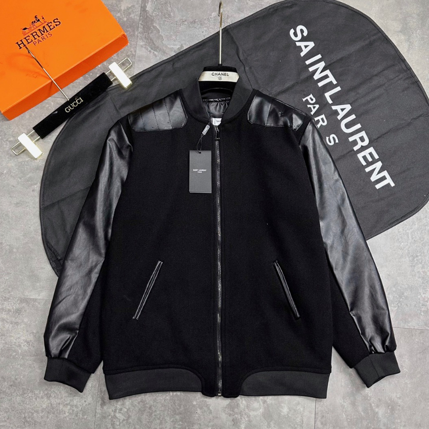 Áo Khoác Bomber phối da đẳng cấp cho mùa đông NeWW 2023 Hàng không đụng chợ