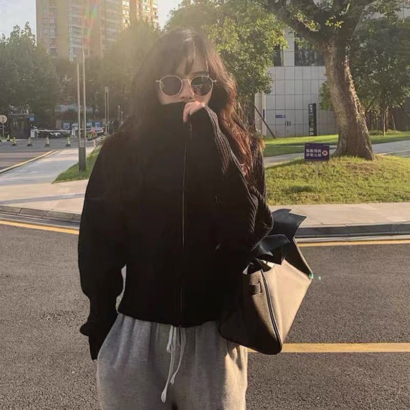 Áo Len Cổ Cao Khoá Kéo Phong Cách Hàn Quốc Cực Chất