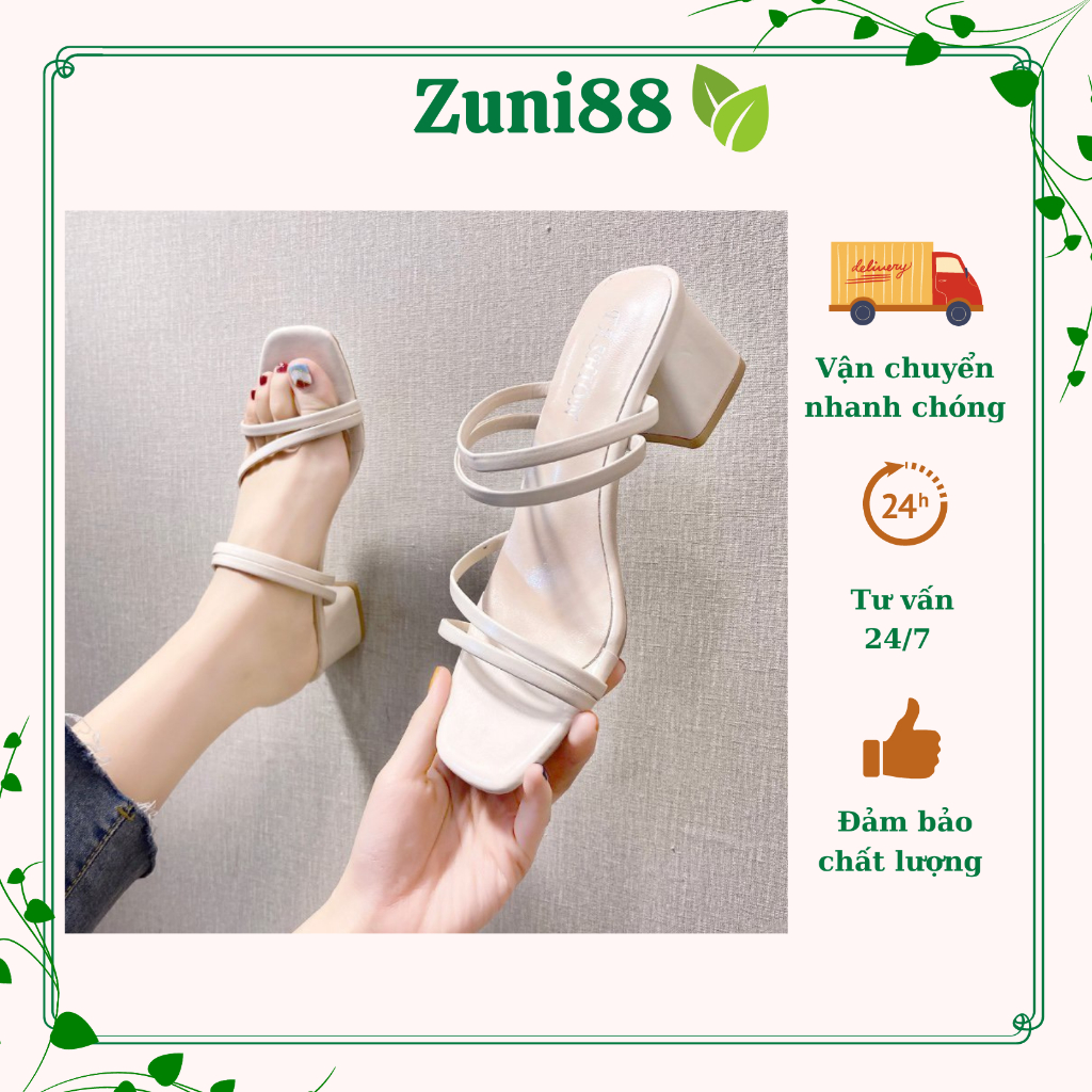 Guốc - dép cao gót 5 phân quai mảnh 4 dây