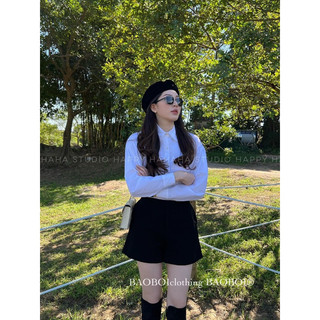Quần sooc nhung cạp cao