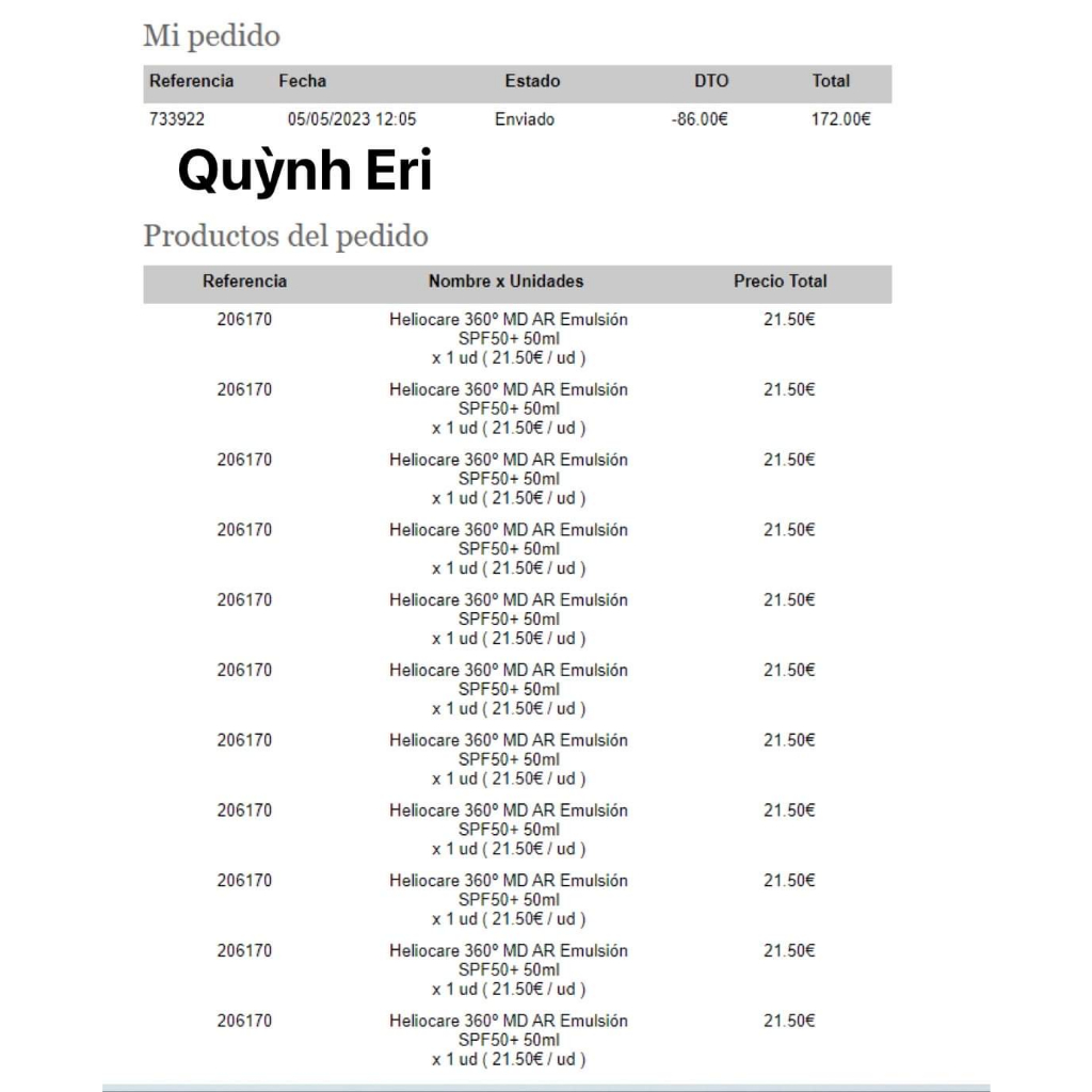 Kem chống nắng Heliocare 360° Water Gel/Mineral Tolerance/Pigment/ AR SPF50+ 50ml full size