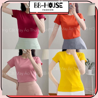 Áo thun body tay ngắn cổ tròn chất thun gân co dãn