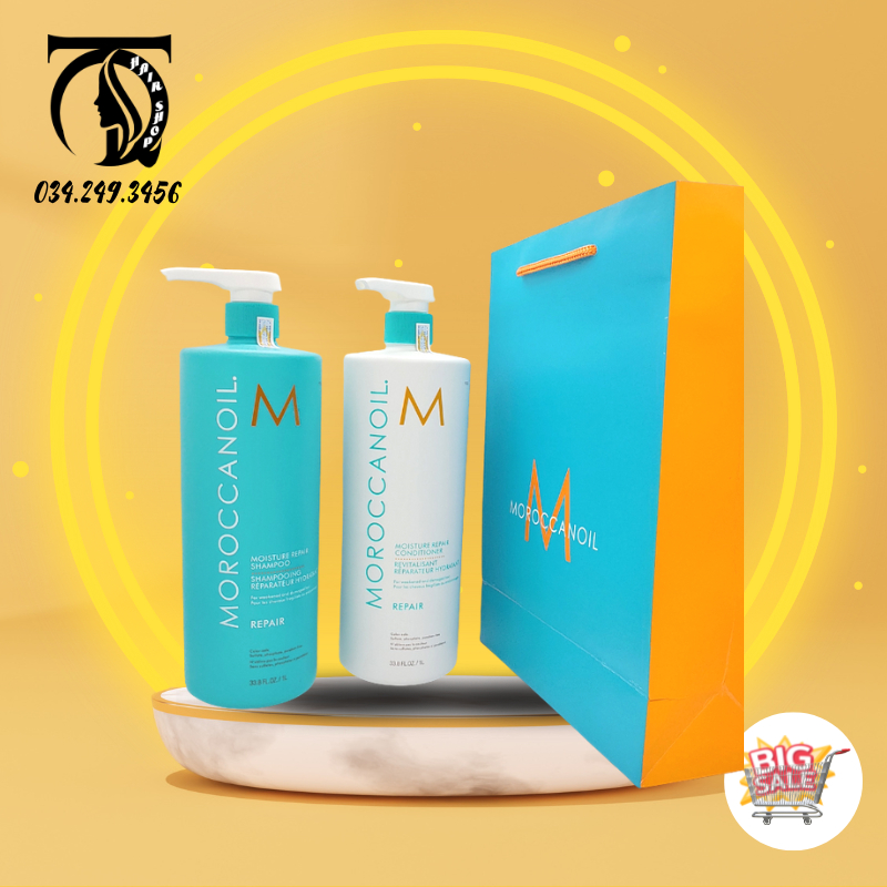 CẶP DẦU GỘI XẢ PHỤC HỒI ĐỘ ẨM REPAIR MOROCCANOIL 1000ML X 2[CHÍNH HÃNG]