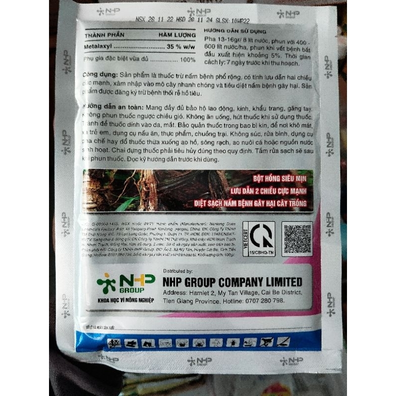 Metalaxyl gói 100g