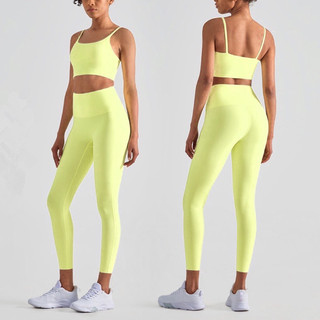 SALE Set lulu 2 dây croptop  quần dài tập gym yoga