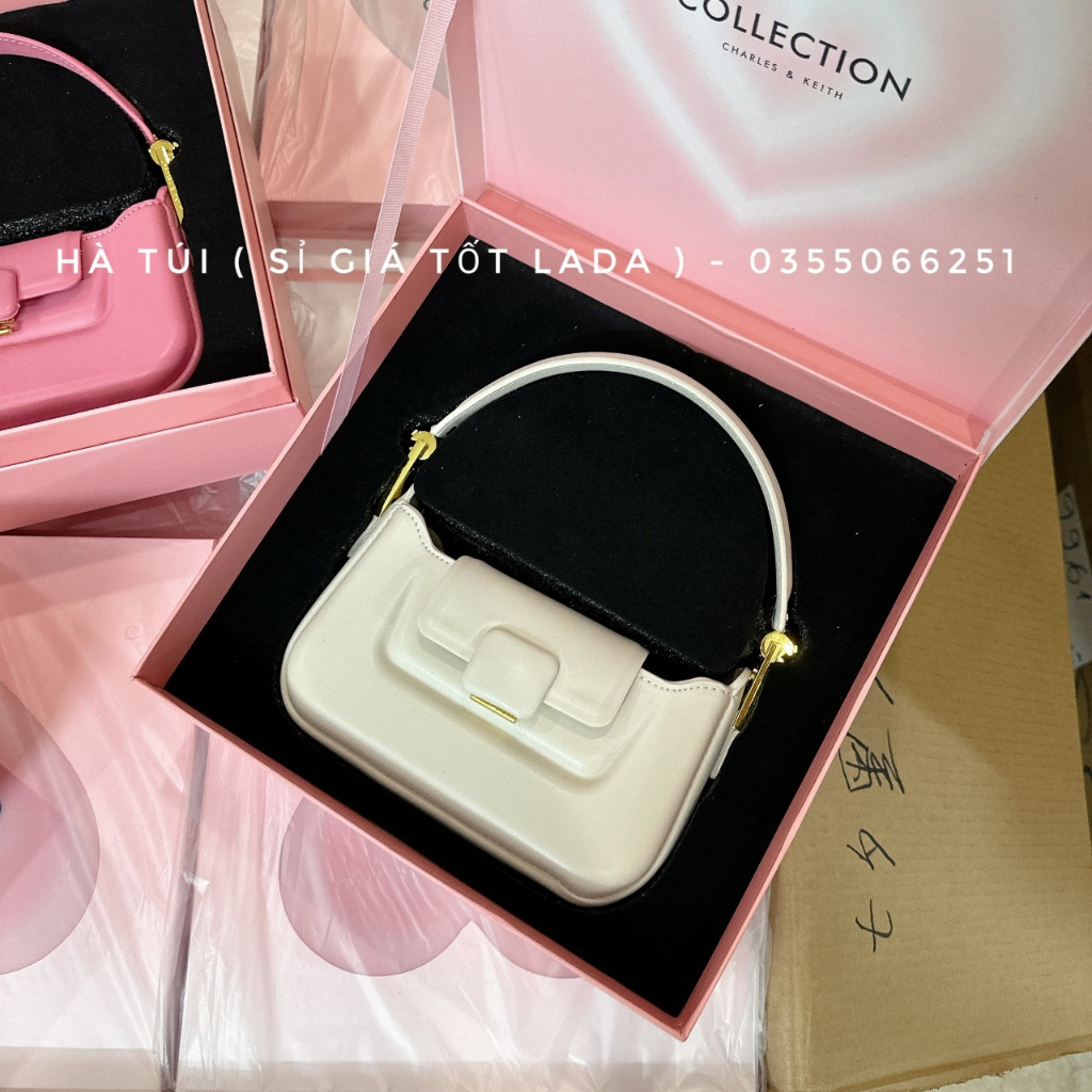 Túi Cê ka quai xách nắp gập vuông new Sz 20