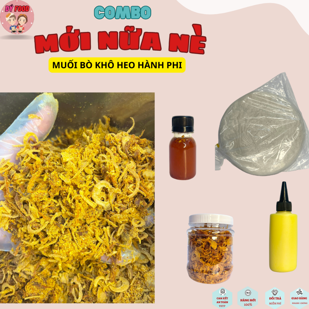 Combo Mới Nữa Nè - Bánh Tráng Khô Heo Hành Phi Muối Bò Kèm Bơ Và Sốt Tắc - Dý Food
