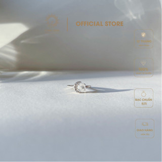 Nhẫn đôi bạc nhẫn bạc 925 đá moonstone - đá mặt trăng cara gem ndt1