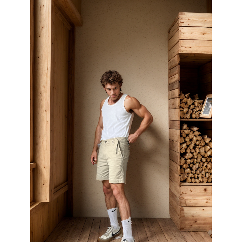 Quần short kaki nam có quai điều chỉnh 2 bên Flex short METZENG