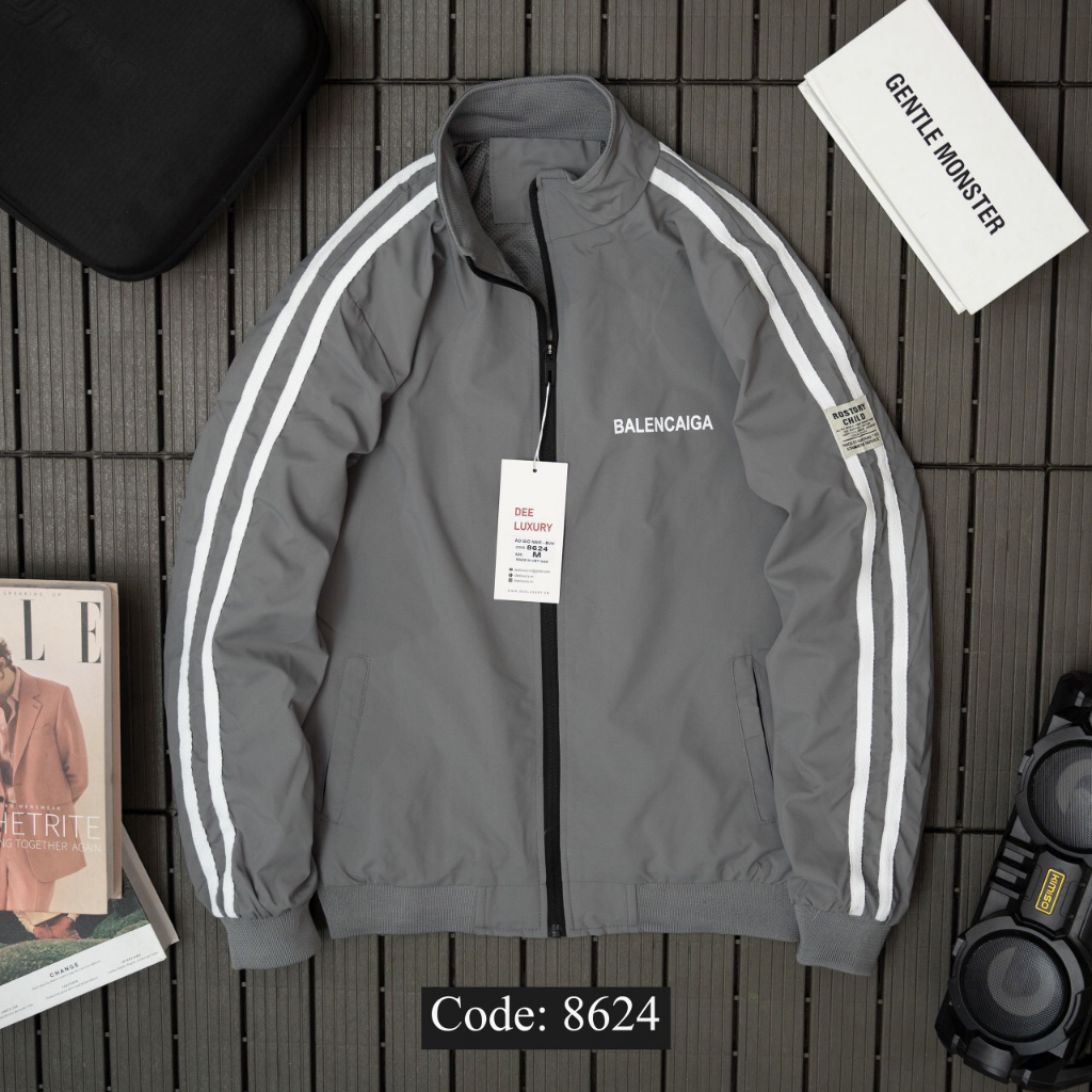 Áo khoác nam, áo khoác gió nam thể thao 2 lớp,  viền 3 đơn giản trang trọng,dáng ôm vừa