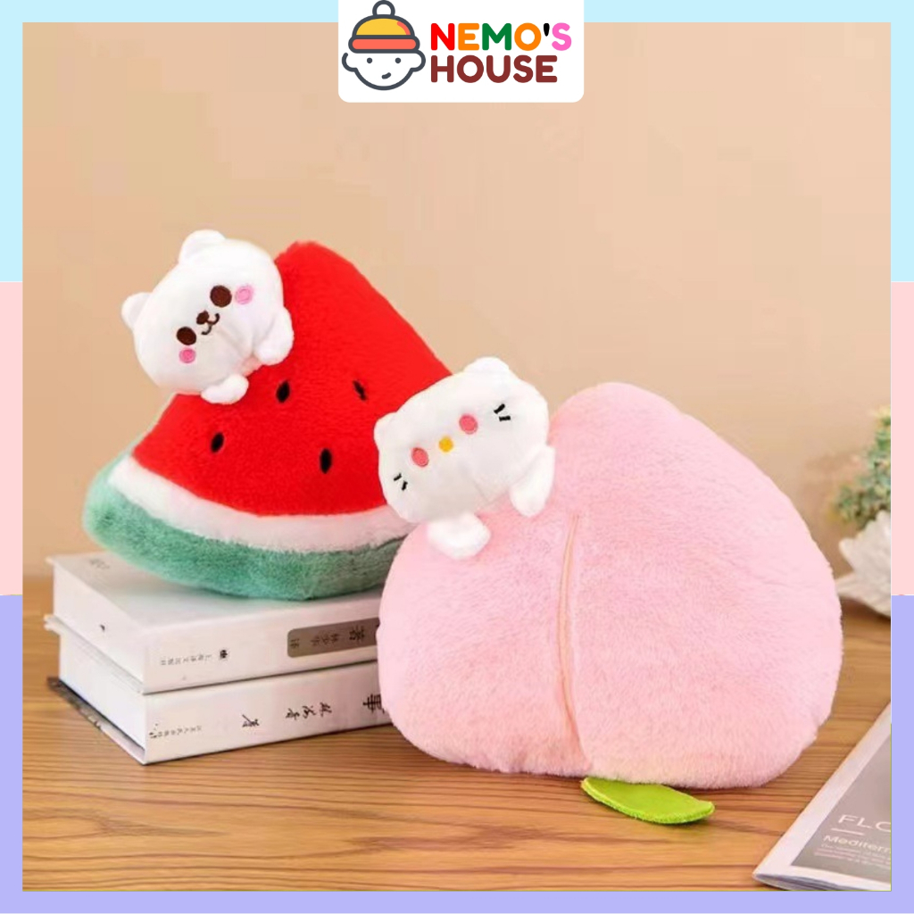 Gấu bông trái cây mini đáng yêu cho bé, thú nhồi bông trái cây mix con vật dễ thương, nhiều size và kiểu dáng xinh xắn