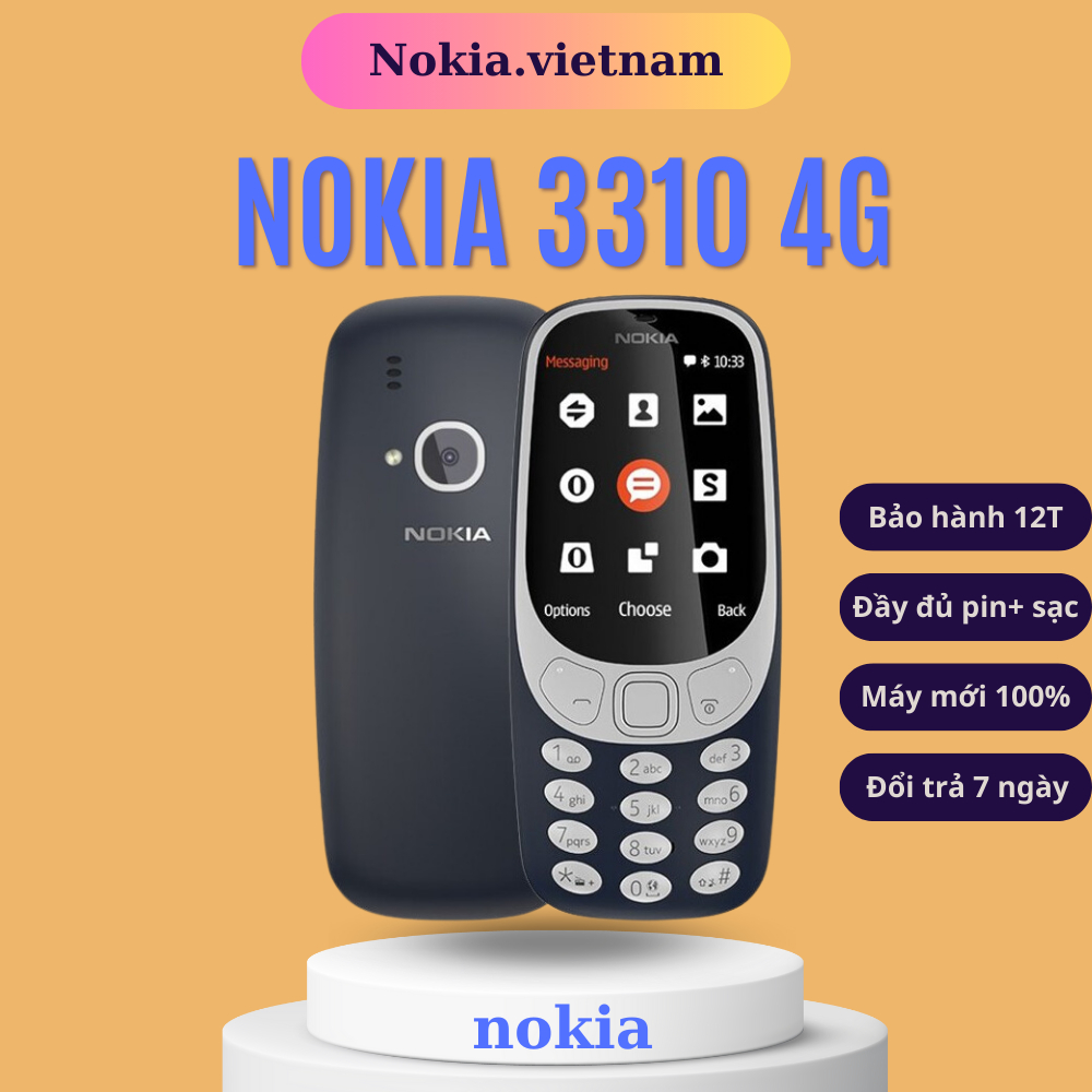 (Full Box) Điện thoại bàn phím Nokia 331O sóng 4G, 2 Sim Loa to Sóng khỏe Pin Trâu