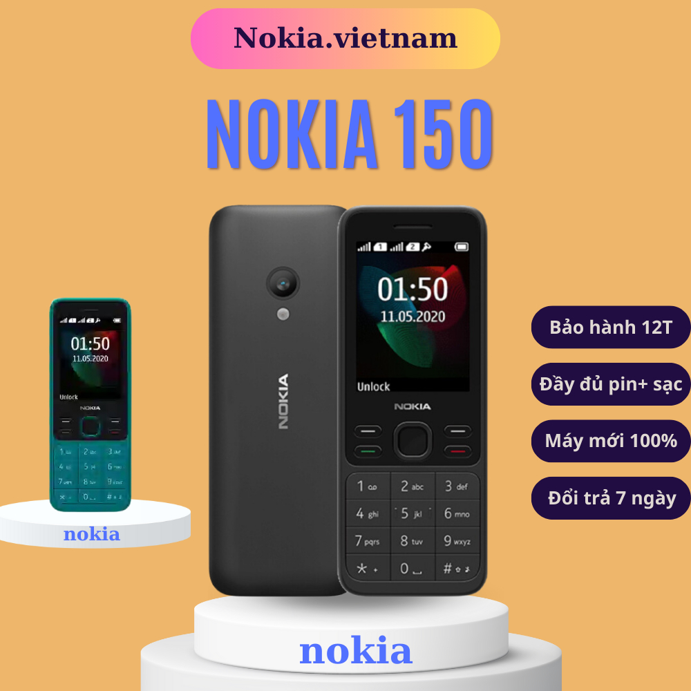 (Full Box)Điện Thoại Nghe Gọi Nokia 15O đời 2020 ( 2 Sim ) New FullBox , Loa To Sóng Khỏe, Pin trâu bò