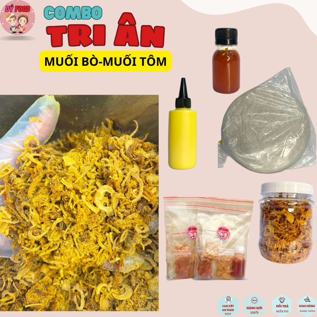 Combo Tri Ân - Bánh Tráng Khô Heo Hành Phi Muối Bò Kèm Bơ Và Sốt Tắc - Dý Food