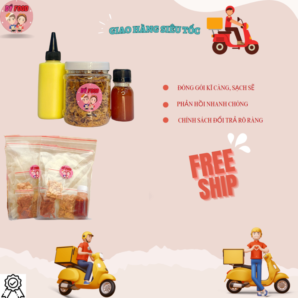 Combo Tri Ân - Bánh Tráng Khô Heo Hành Phi Muối Bò Kèm Bơ Và Sốt Tắc - Dý Food