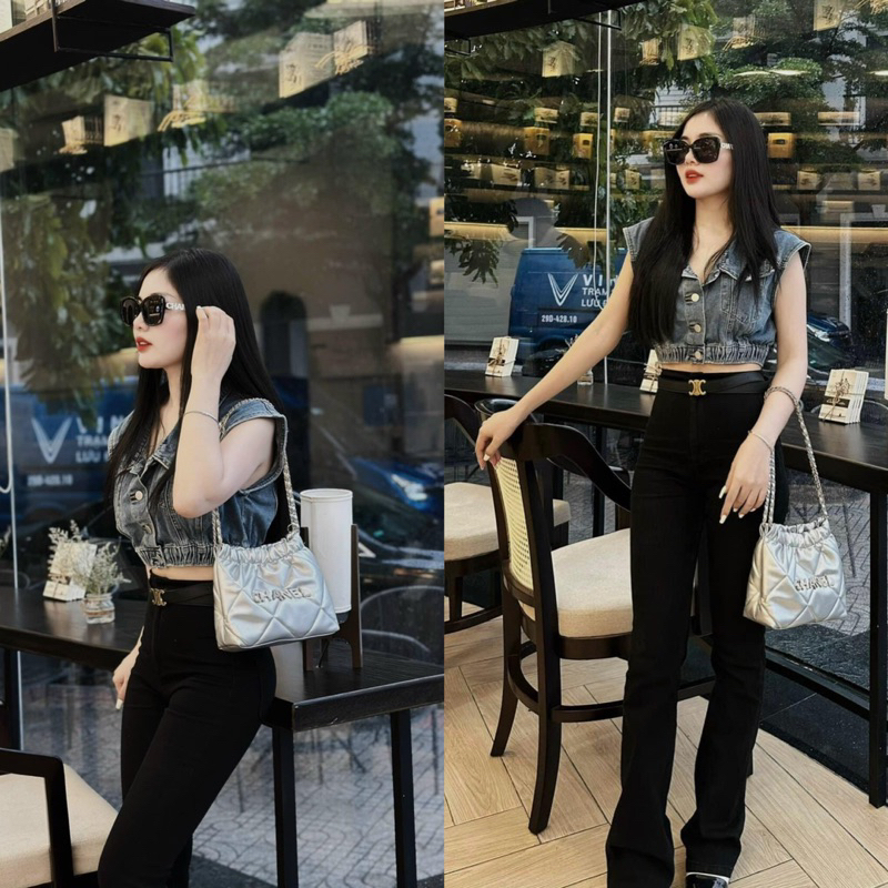 Túi chen nồ shopping phối xích logo size22